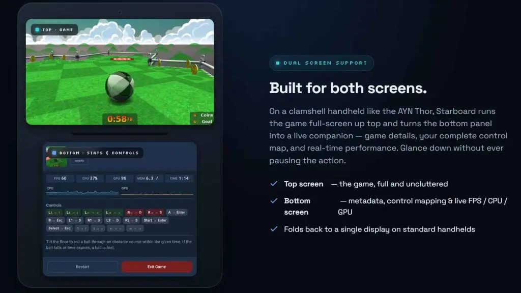 Starboard app interface on an Android handheld