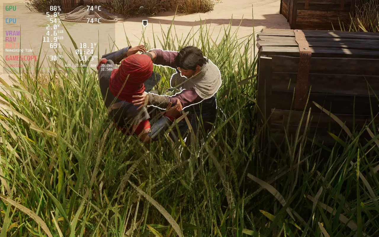 Assassin's Creed Mirage gameplay on Steam Deck