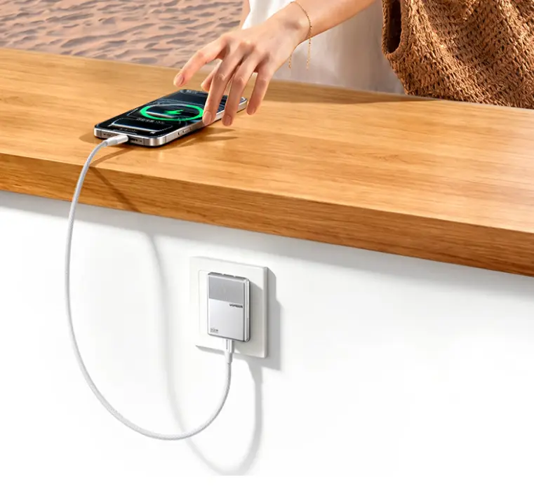 Ugreen Nexode Air 45W Ice Chip charger side profile showing thinness