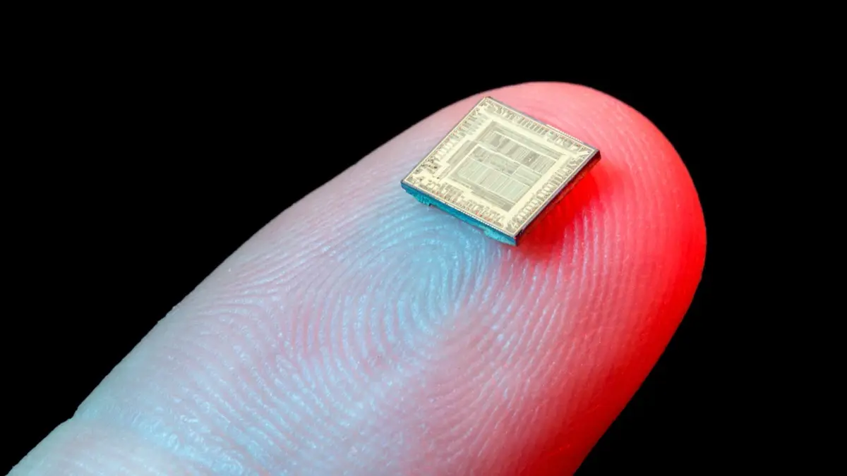 Illustration of 3D chip stacking with multiple silicon layers