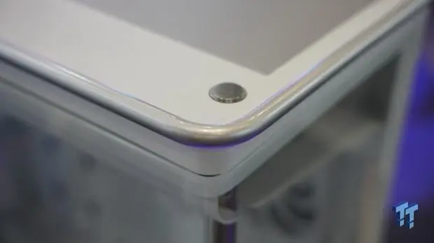Xeron S Lab series case with glass panels and sheet-metal frame