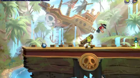 Shrek character in Brawlhalla arena