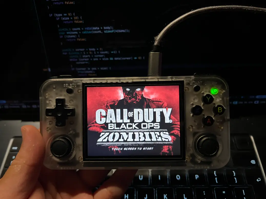 Call of Duty Black Ops Zombies gameplay on a handheld device