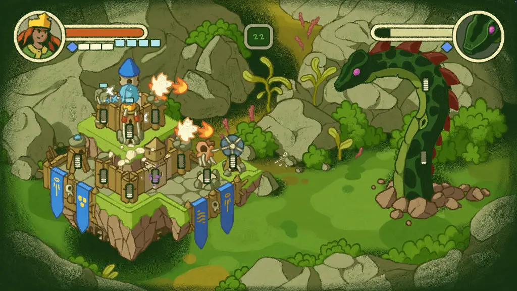 Castle Away game screenshot showing flying castle and exploration