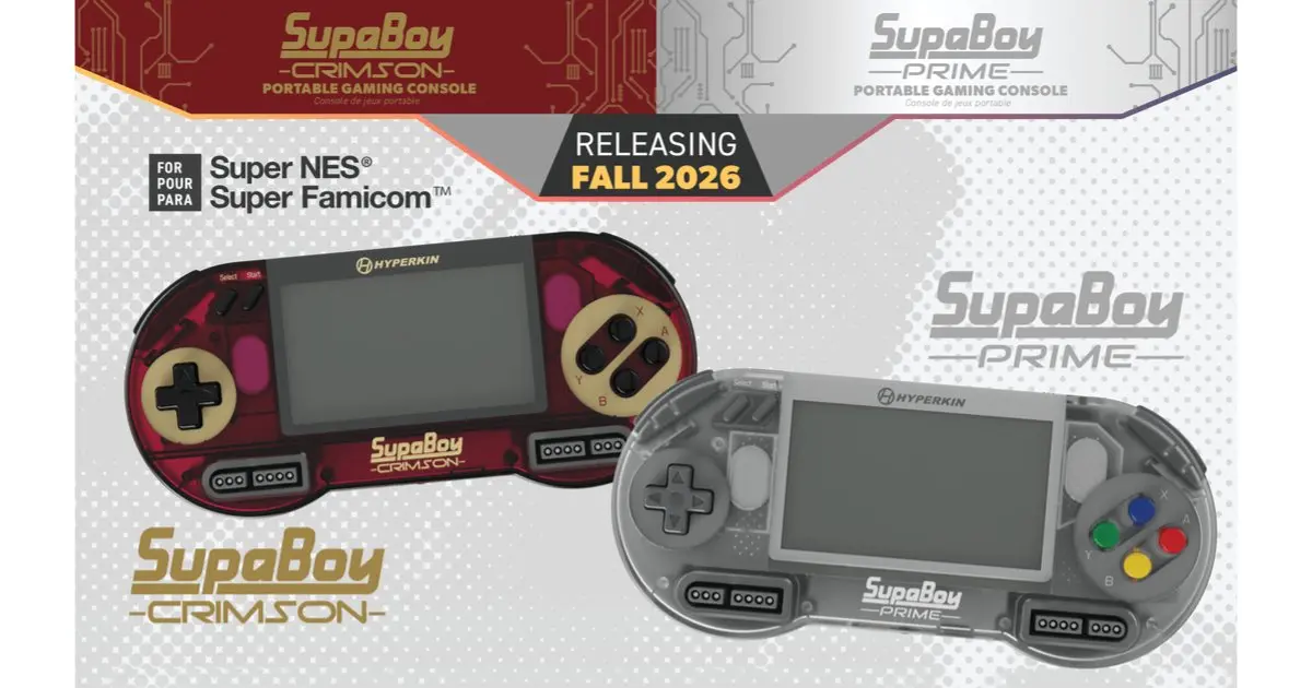 Hyperkin SupaBoy Gets Crimson and Prime Colorways for Fall 2026