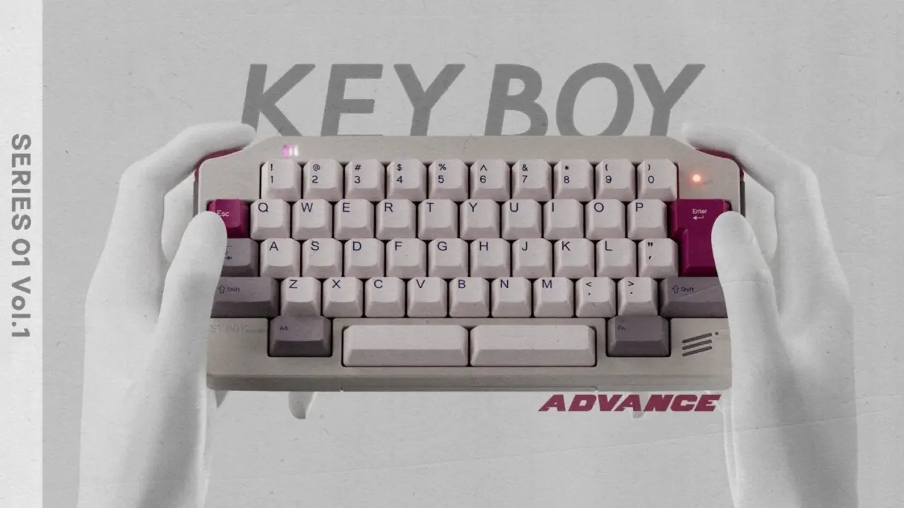 KeyBoy Advance keyboard resembling a Game Boy Advance
