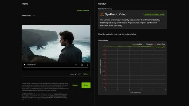 NVIDIA Synthetic Video Detector interface