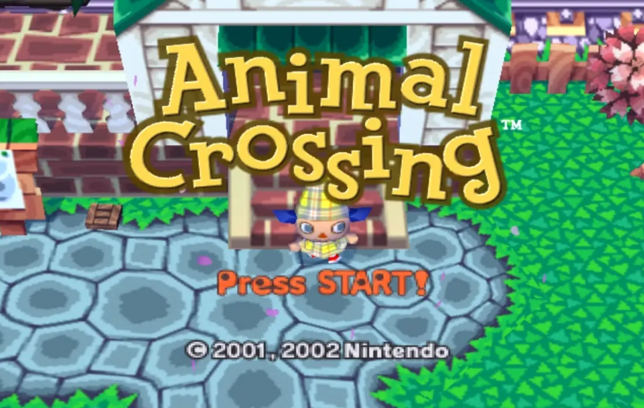 Animal Crossing gameplay on a handheld device