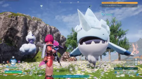 Palworld base building scene