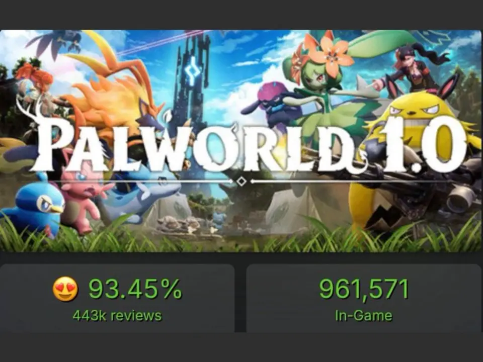 Palworld 1.0 Hits 1 Million Steam Players as Sales Top 30 Million Copies