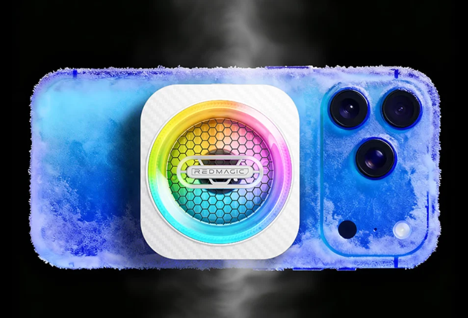 Red Magic Magnetic Cooler 6 Pro+ attached to a smartphone
