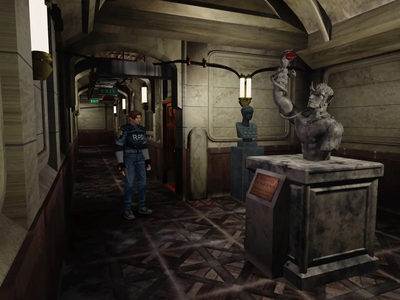 Resident Evil 2 gameplay showing enhanced textures and restored vending machine