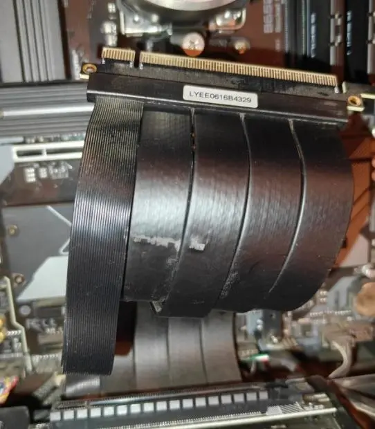 NVIDIA RTX 5090 graphics card installed in a vertical mount