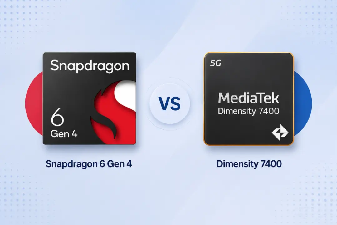 Snapdragon 6 Gen 4 vs Dimensity 7400 comparison graphic