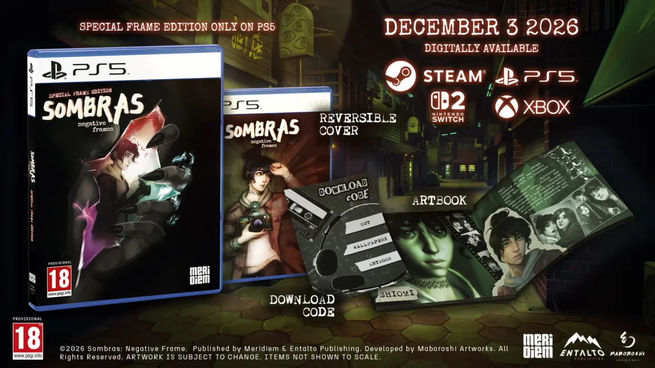 SOMBRAS: negative frames launches December 3 on PS5, Xbox, Switch 2, PC