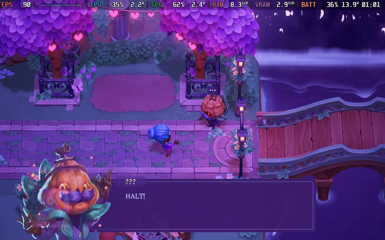 Moonlight Peaks running on Steam Deck