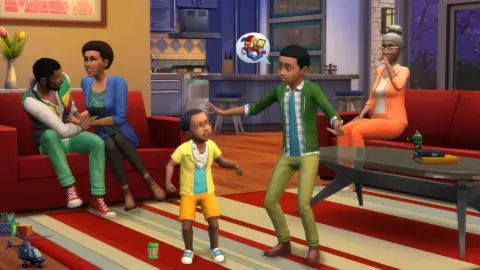 The Sims 4 gameplay screenshot showing character creation