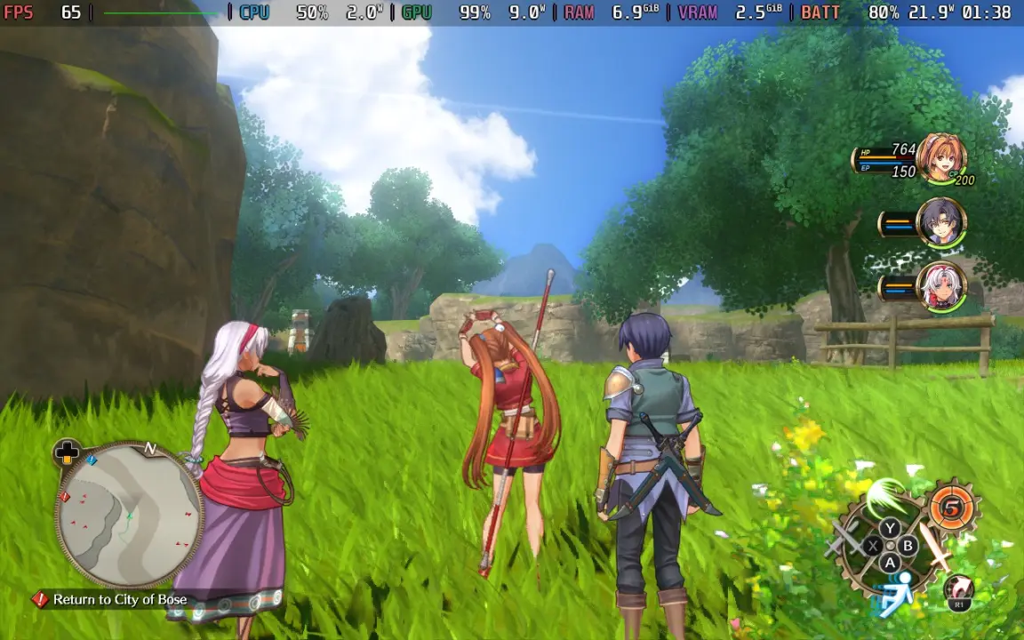 Trails in the Sky 1st Chapter gameplay on Steam Deck