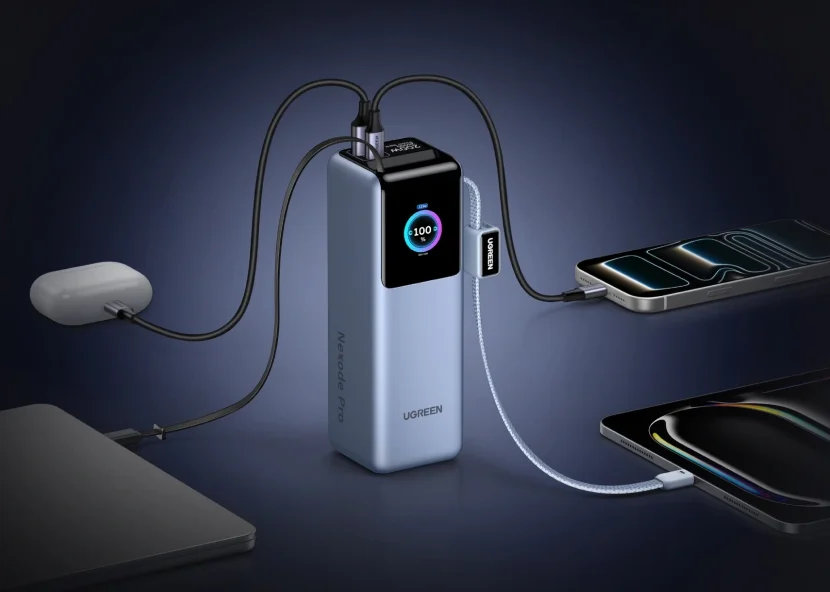 Ugreen PB728 power bank with built-in cables