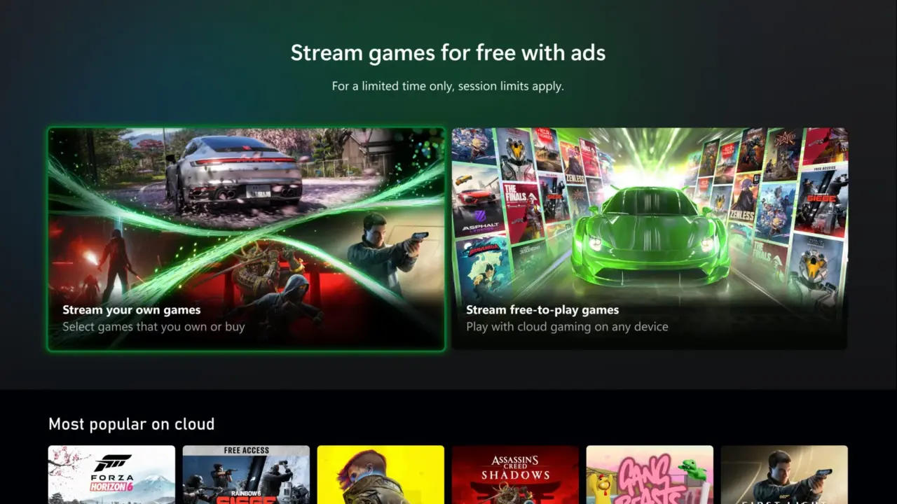 Xbox Cloud Gaming Free Ad-Supported Tier Enters Testing