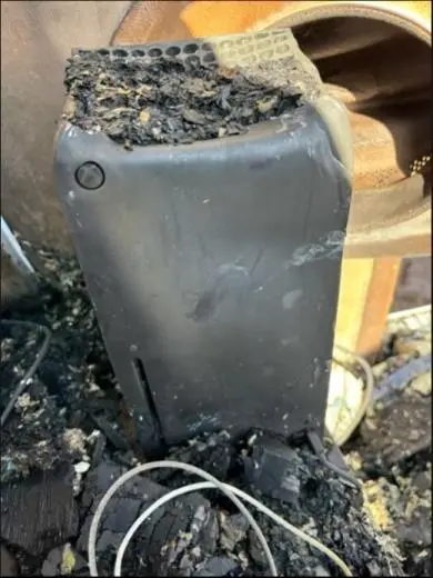Charred Xbox Series X console