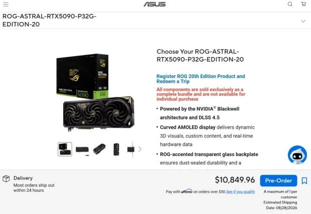ASUS ROG 20th Anniversary Bundle components