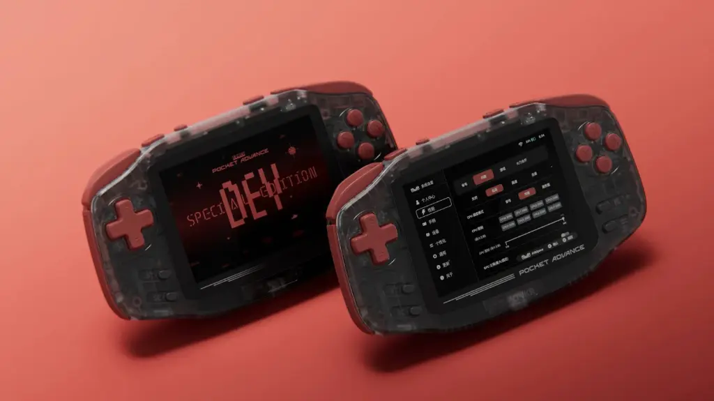 AYANEO KONKR Pocket Advance Developer Edition with red accents