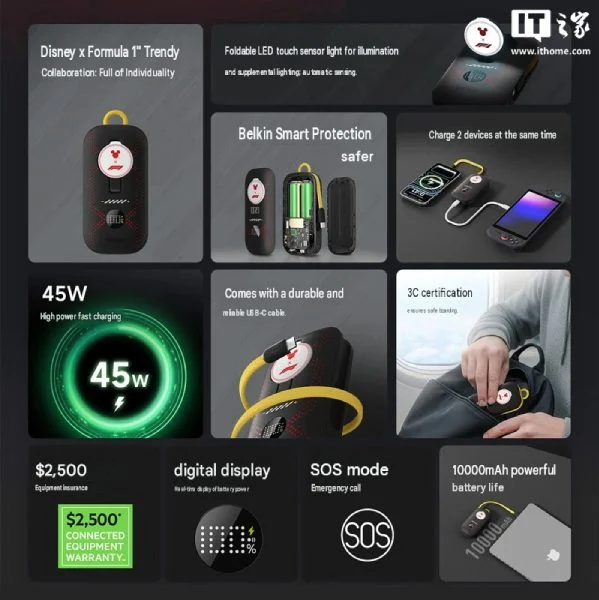 Belkin Formula 1 and Disney co-branded power bank