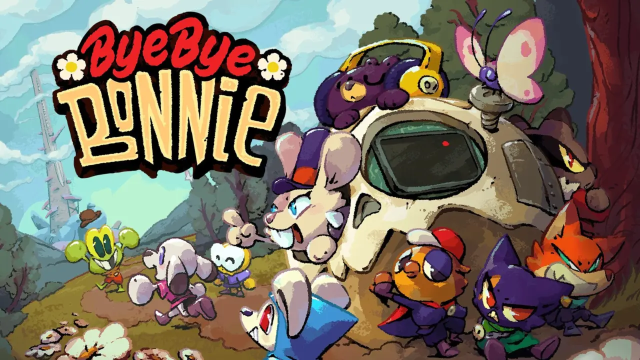 Bye Bye Bonnie gameplay screenshot showing a giant talking skull in a dystopian wasteland