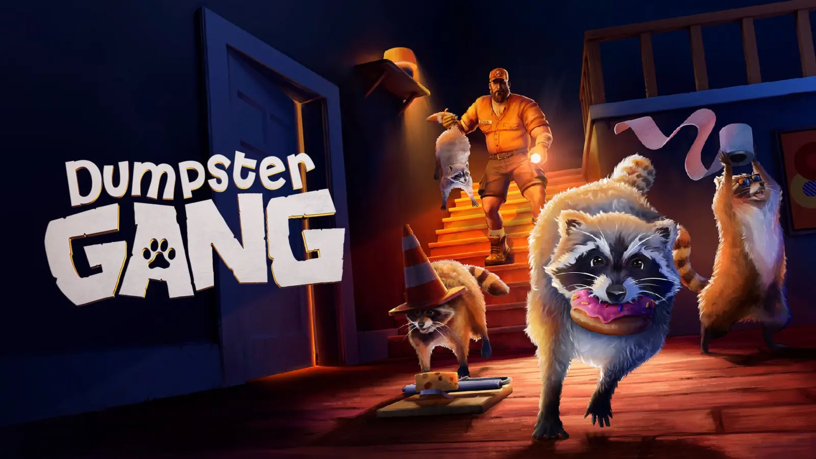 Dumpster Gang raccoon characters in a chaotic sandbox environment