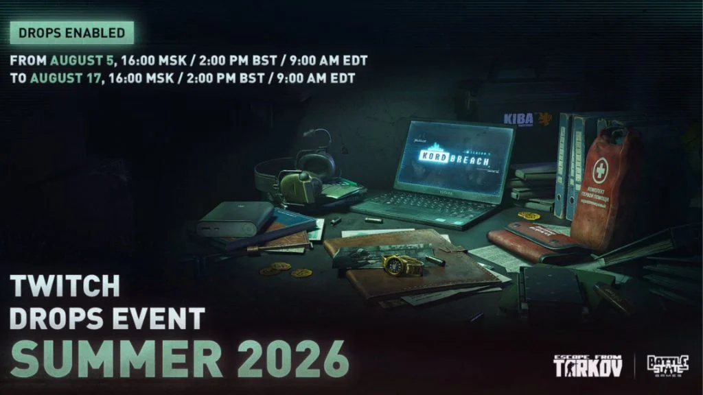 Escape From Tarkov Summer 2026 Twitch Drops campaign graphic