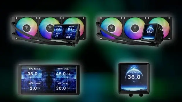 GAMDIAS CHIONE P5-360 PRO and M5-360 liquid coolers with displays