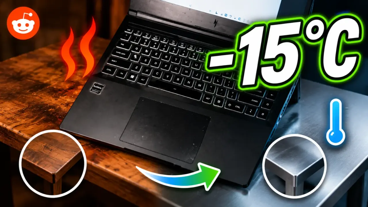 Gaming Laptop Temps Drop 15C on Metal Surface
