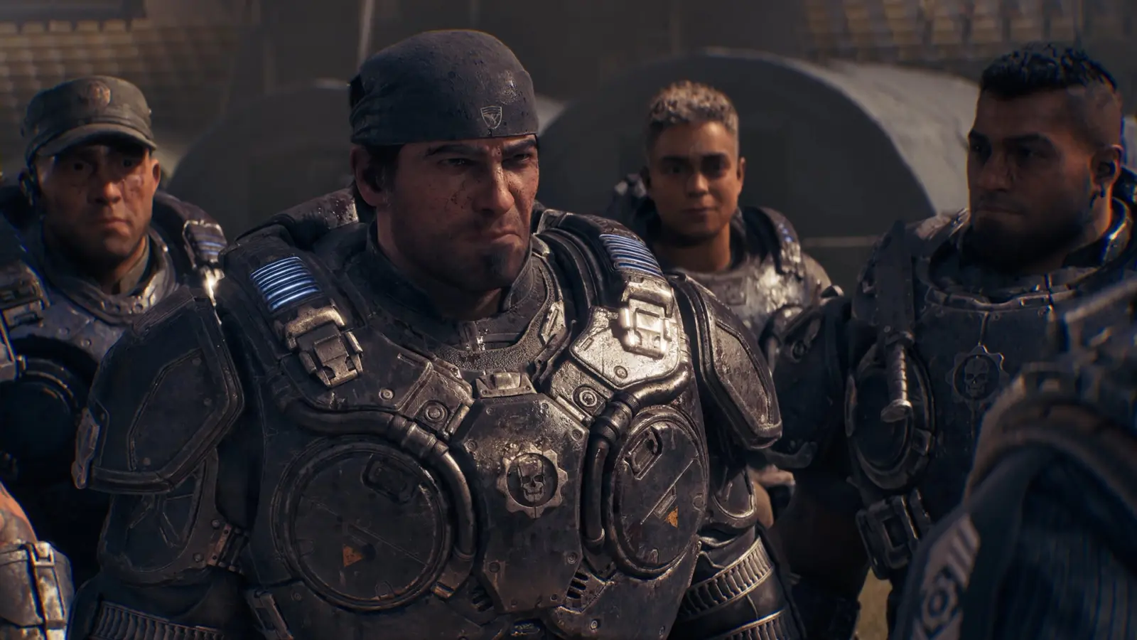 Gears of War E-Day gameplay screenshot showing combat mechanics
