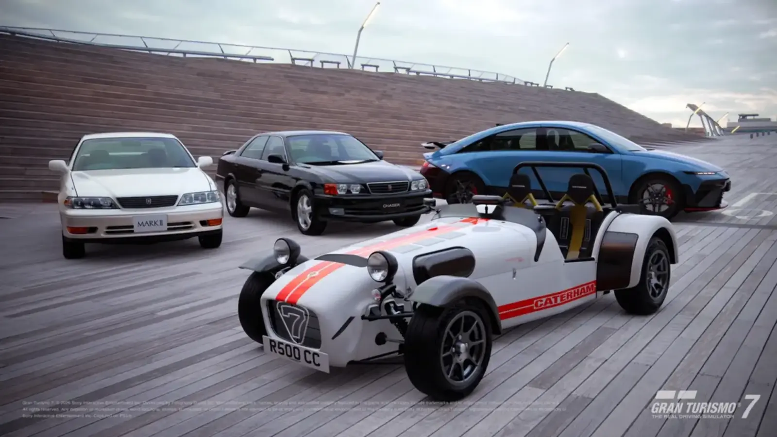 Gran Turismo 7 gameplay screenshot showing new cars