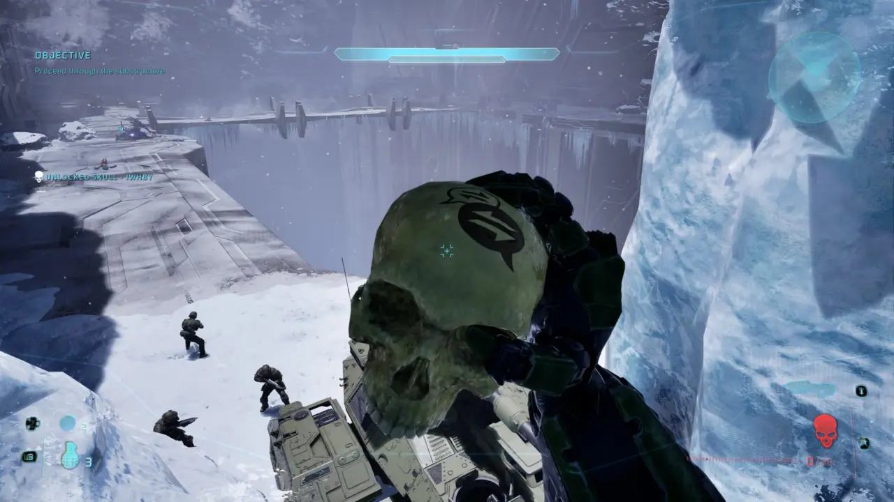 Icy landscape from Halo Campaign Evolved's Assault on the Control Room mission