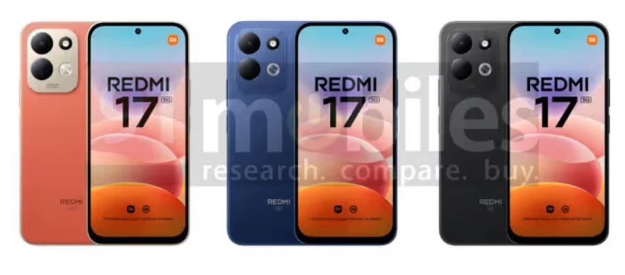 Redmi 17 5G render showing front display and design
