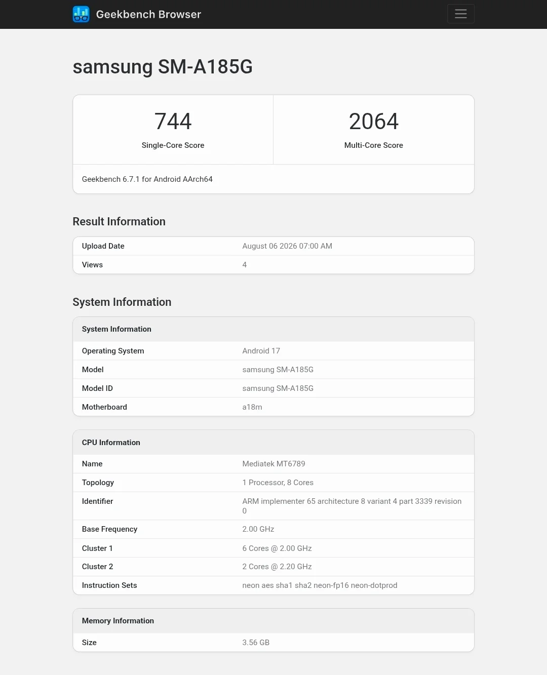 Samsung Galaxy A18 render