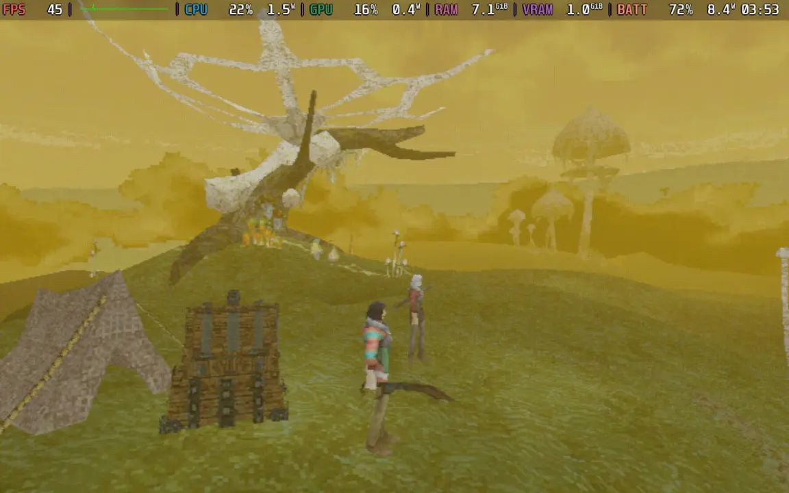 Steam Deck handheld console displaying gameplay