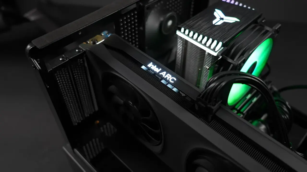 Intel Arc B580 graphics card installed in a PC case