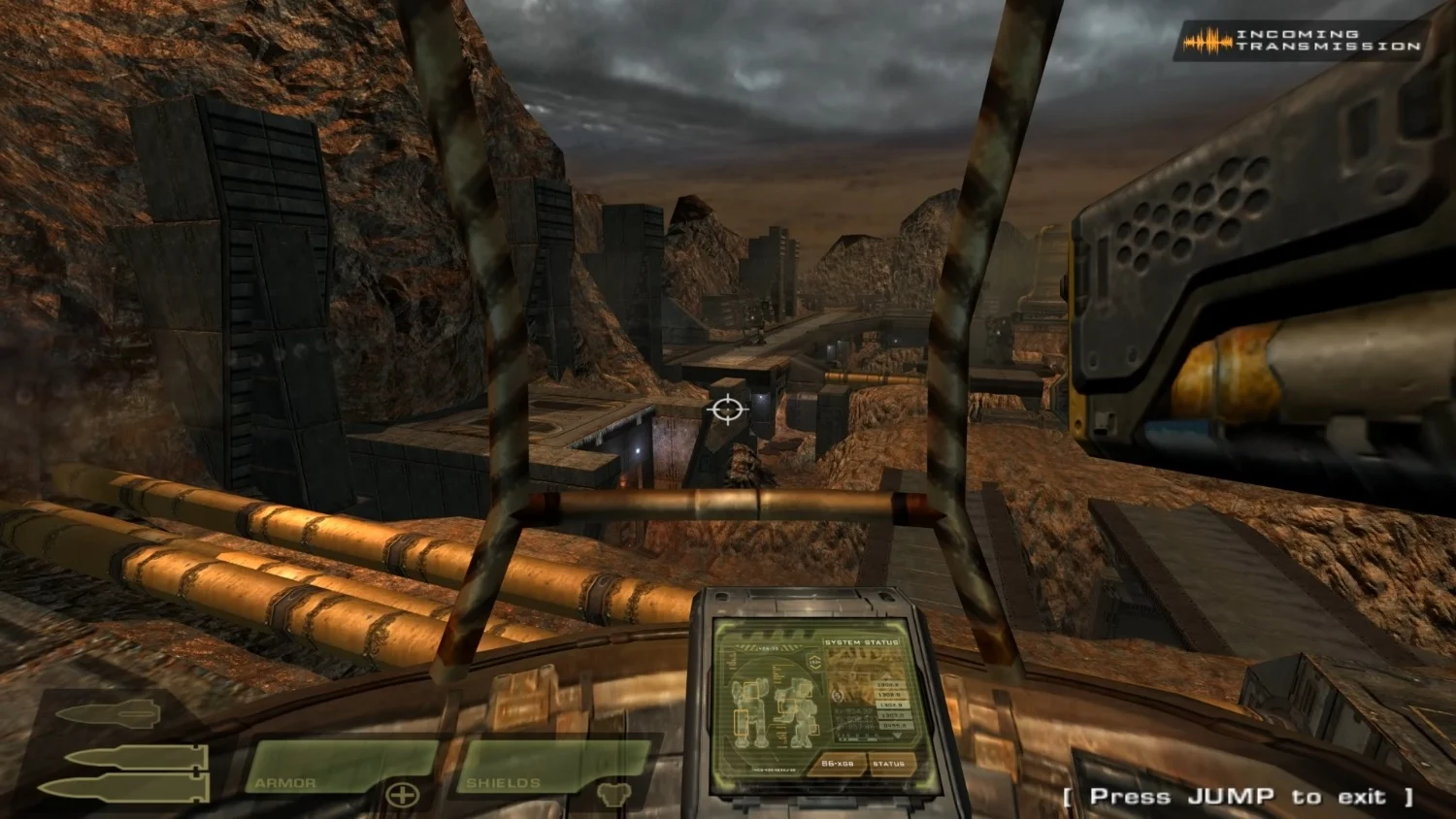 Gameplay footage of mech piloting in Quake 4: Awakening