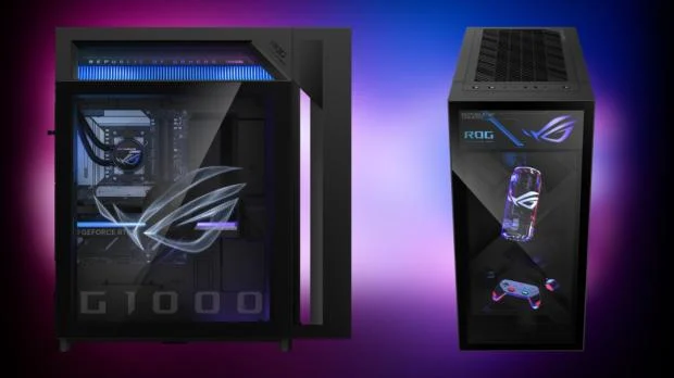 ASUS ROG G1000 gaming desktop chassis with holographic fan system