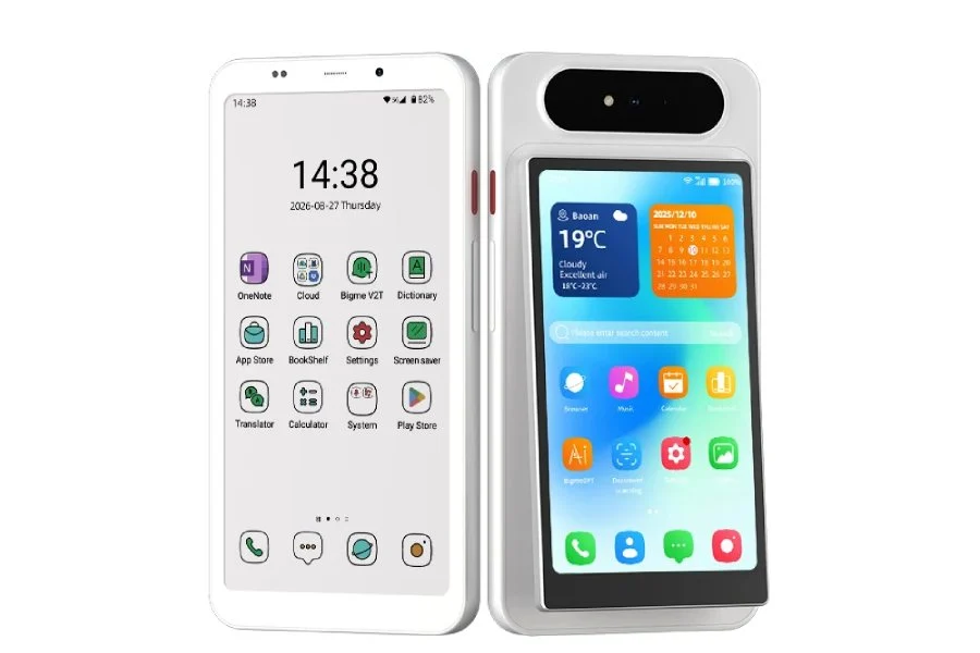 Bigme HiBreak Dual 3 smartphone showing front e-ink and rear LCD screens