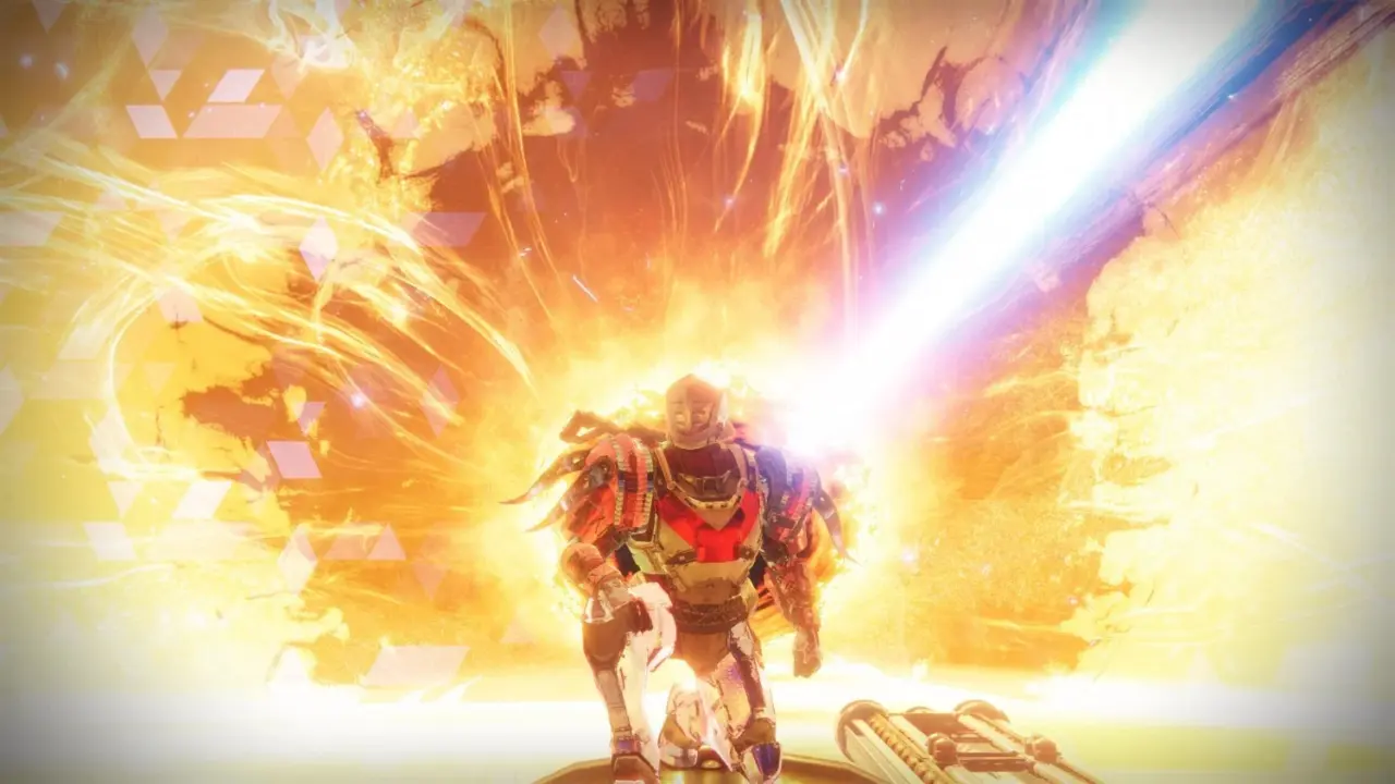 Destiny 2 gameplay scene showing a character in a sci-fi environment