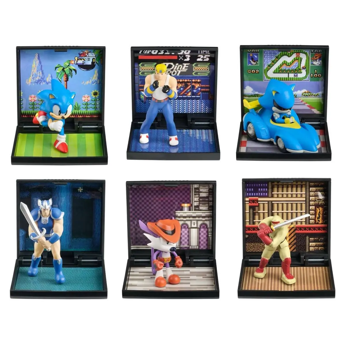 Transparent stand and level artwork included in SEGA Game Gear box
