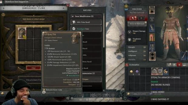 Diablo 4 Season of Hell's Legacy gameplay featuring Horadric Cube