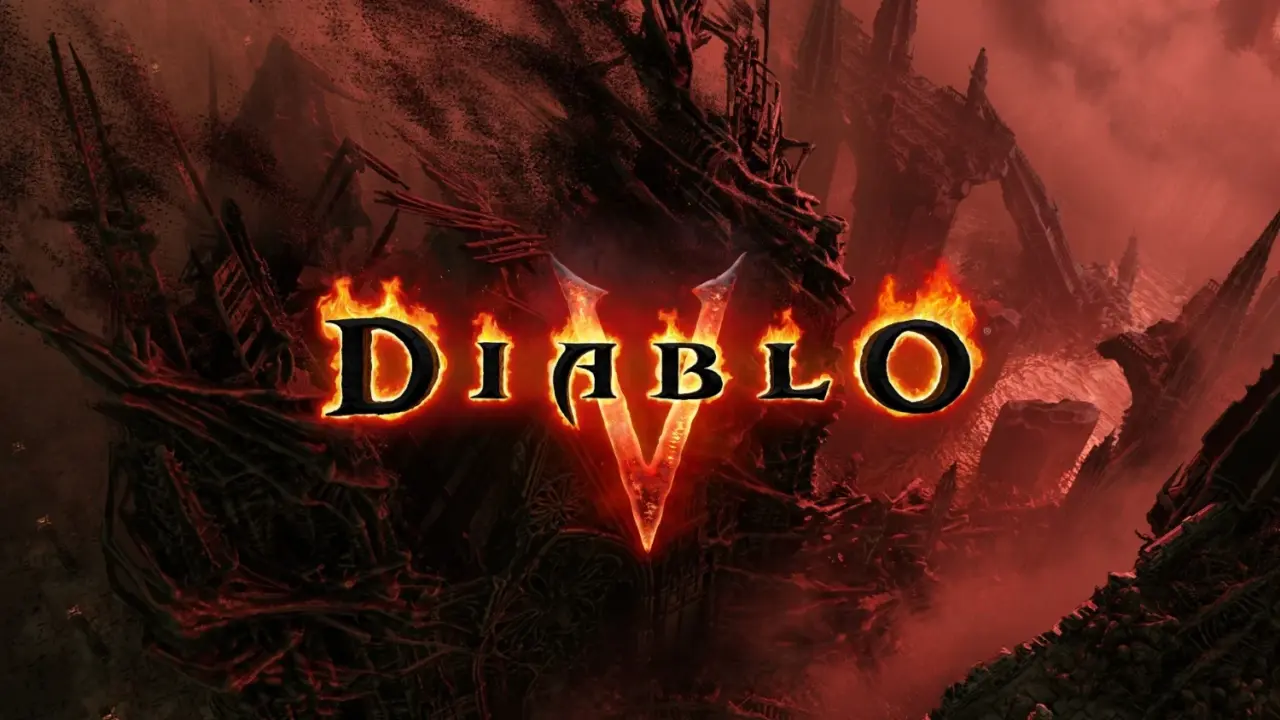 Diablo V logo and character art