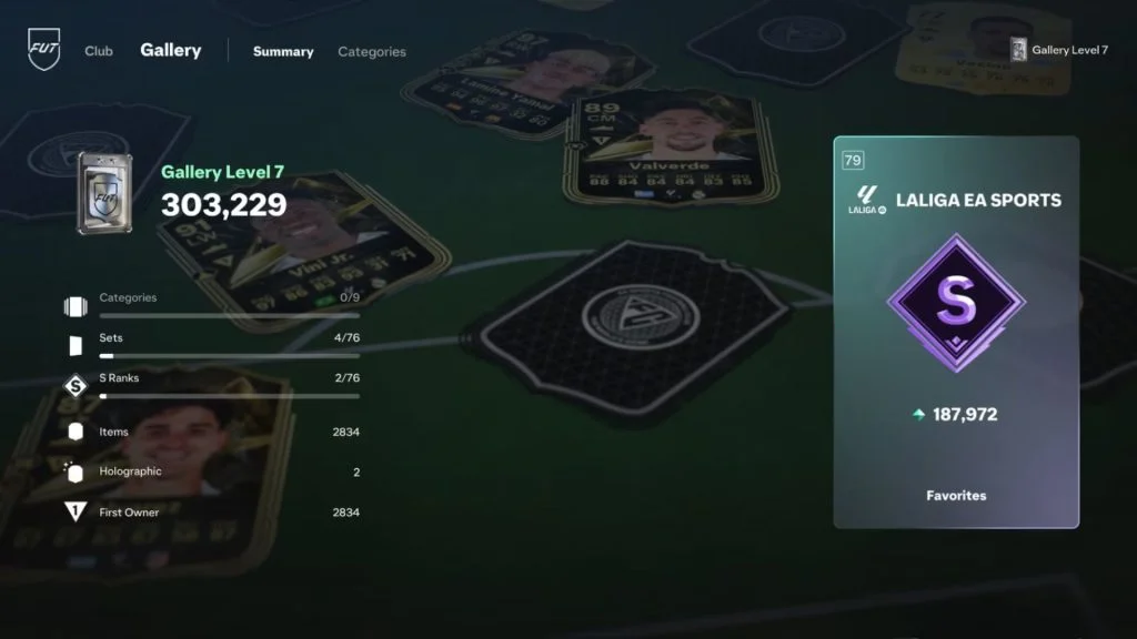 EA FC 27 Ultimate Team interface showing progress tracking