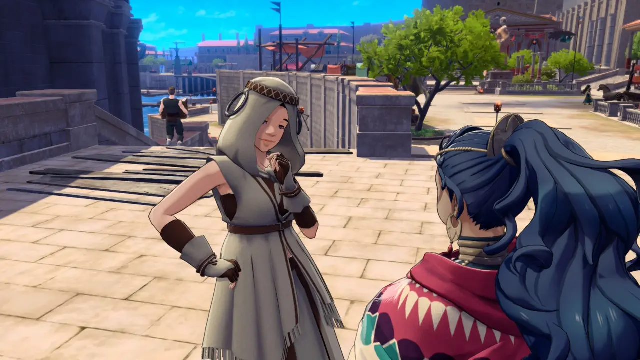 Fire Emblem Fortune's Weave gameplay screenshot showing the Shopping Arcade area