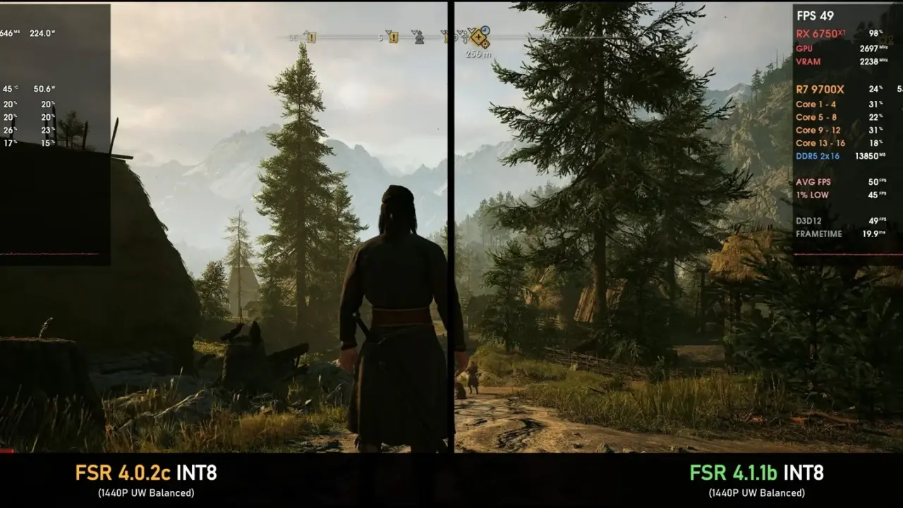 AMD FSR technology interface on PC screen
